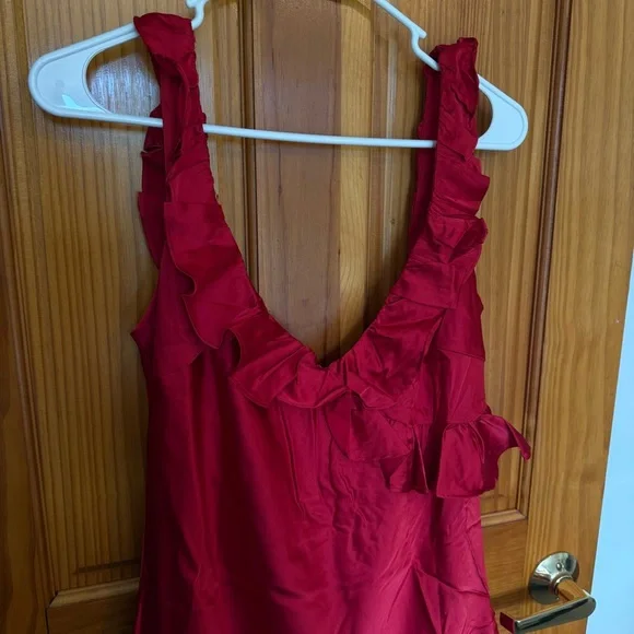 Selfie Leslie Crimson Ruffle Dress - Picture 2 of 5